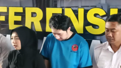 Tersangka Priguna Anugerah Pratama saat Konferensi Pers pihak kepolisian. (Dok. Ist)