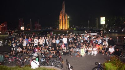 Aksi Komunitas Pesepeda Pontianak Tuntut Ruang Aman di Jalan Raya