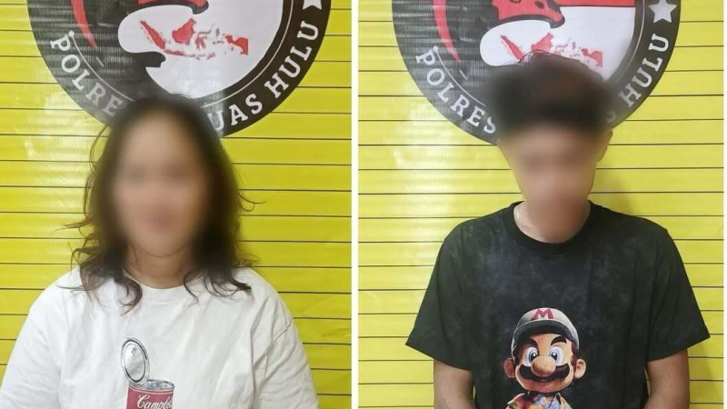 Dua pelaku kasus narkoba di Boyan Tanjung yang diamankan Polres Kapuas Hulu, dengan wajah diblur untuk menjaga identitas. (Dok. HO/Faktakalbar.id)