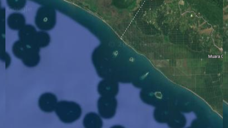 Citra satelit empat pulau sengketa antara Aceh dan Sumatera Utara dari Google Earth (Dok. Google Earth)