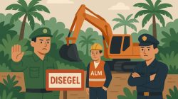 Ilustrasi - Penyegelan lokasi operasi ilegal PT ALM di hutan lindung Nanga Tayap, Ketapang. Penyegelan dilakukan setelah terungkap ribuan hektare hutan telah dikonversi menjadi kebun sawit tanpa izin. (Dok. Faktakalbar.id)
