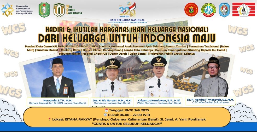 Baliho promosi Harganas ke-32 tahun 2025 yang telah tersebar di berbagai titik di Pontianak. Foto: HO/Faktakalbar.id