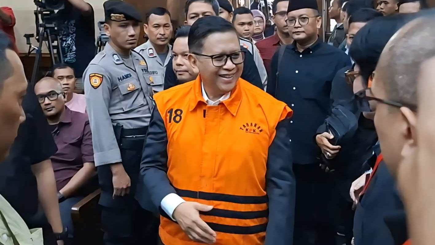 Sekretaris Jenderal PDIP, Hasto Kristiyanto usai menjalani sidang pembacaan tuntutan. (Dok. Ist)