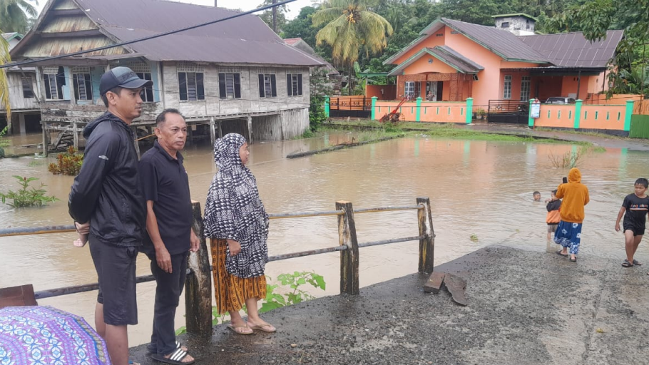 Air merendam permukiman warga di Dusun Ajjapanisi, Desa Siame, Kecamatan Palakka, Kabupaten Bone, Sulawesi Selatan, Sabtu (5/7/2025). (dok. HO/Faktakalbar.id)