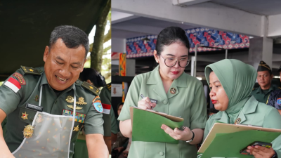 Pangdam XII/Tpr tampak antusias saat memasak nasi goreng dalam lomba masak eksekutif di Makodam XII/Tpr, Kubu Raya. (Dok. HO/Faktakalbar.id)