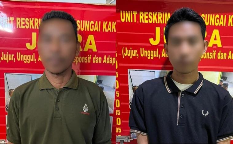 Aparat Polres Kubu Raya berhasil mengamankan dua pelaku pengeroyokan terhadap seorang pria di Dusun Jeruk, Desa Rengas Kapuas. (Dok. Polres Kubu Raya)