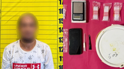 Tersangka dan Barang bukti sabu seberat 18 gram beserta alat pendukung yang diamankan Satresnarkoba Polres Sanggau dari tangan tersangka MA (42) di Kecamatan Meliau. (Dok. Ist)