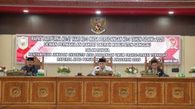 Bupati Sanggau Jawab Pandangan Fraksi DPRD Terkait Raperda Perubahan APBD 2025
