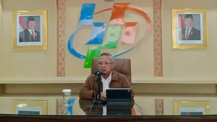 Deputi Bidang Neraca dan Analisis Statistik BPS Moh. Edy Mahmud saat memberikan keterangan pertumbuhan ekonomi Indonesia