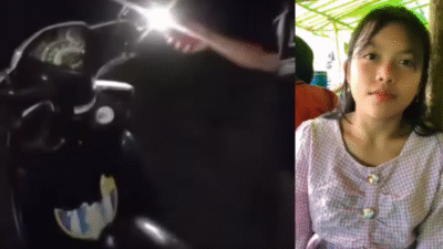 Potret Irma (15), remaja asal Landak yang dilaporkan hilang (kanan), dan sepeda motor miliknya yang ditemukan terbengkalai di tepi jalan di daerah Setabar (kiri).