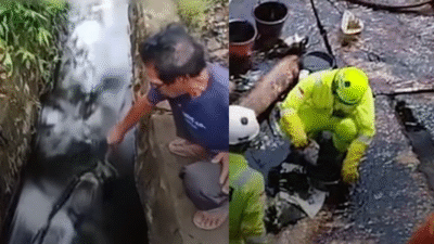 Aliran hitam pekat mencemari sawah dan sungai di Desa Lioka, Luwu Timur, usai pipa minyak PT Vale bocor. (Dok. Tiktok/@iinfo_lutim)