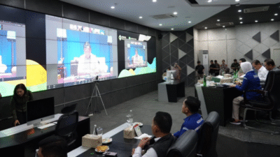 Presiden Prabowo Subianto saat memberi arahan tegas dalam Rakornas Karhutla 2025 yang diikuti Pemprov Kalbar. (Dok. HO/faktakalbar.id)