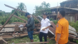 Rumah warga di Kecamatan Tungkal Ilir, Jambi, rusak diterjang angin kencang pada 12 Agustus 2025. (Dok. HO/faktakalbar.jpg)