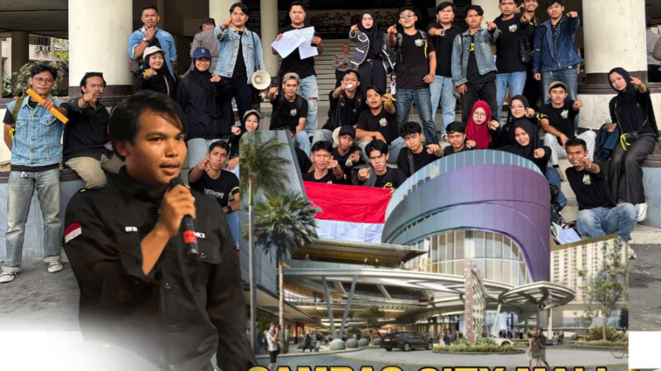 Komite Mahasiswa Kabupaten Sambas (KMKS) saat menyuarakan desakan transparansi investasi jumbo yang dinilai penuh tanda tanya. (Dok. Faktakalbar.id)