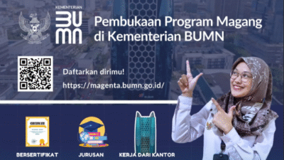 Tampilan situs Magenta BUMN tempat peserta dapat mendaftar program magang 2025. (Dok. Instagram/@magentaku.id)