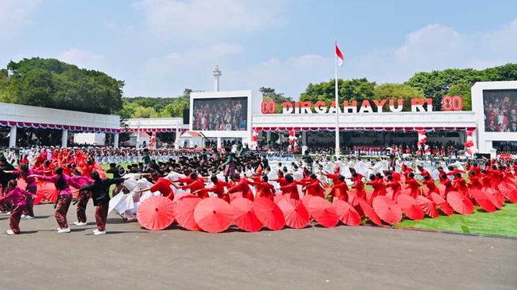 Suasana peringatan HUT ke-80 Kemerdekaan Republik Indonesia (RI) di Halaman Istana Merdeka, Jakarta, pada Minggu, 17 Agustus 2025. Foto: BPMI Setpres/Laily Rachev