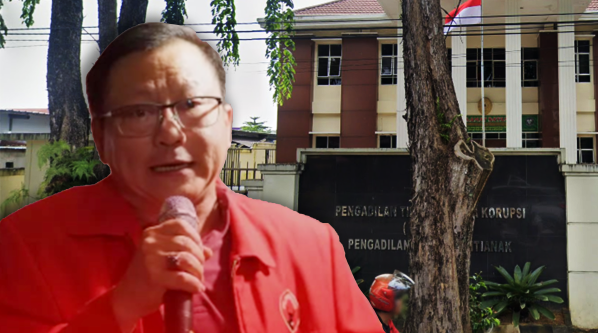 Vonis 10 tahun penjara dijatuhkan kepada terdakwa Paulus Andi Mursalim dalam kasus korupsi pengadaan tanah Bank Kalbar tahun 2015. (Dok. Ist)