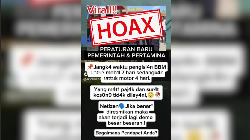 Pertamina Patra Niaga mengimbau masyarakat untuk tidak mempercayai hoaks terkait pembatasan BBM. (Dok. Ist)