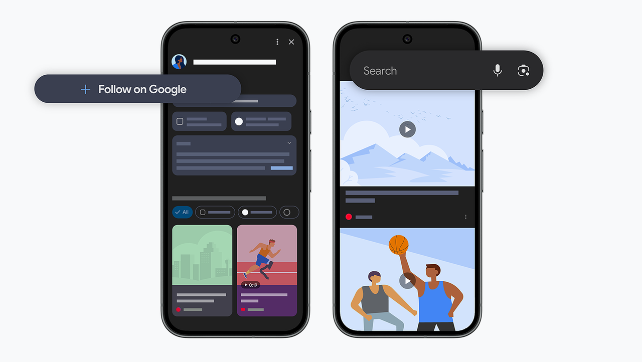 Tampilan antarmuka aplikasi Google yang menampilkan layanan Discover Feed yang kini menampilkan konten dari media sosial dan video.