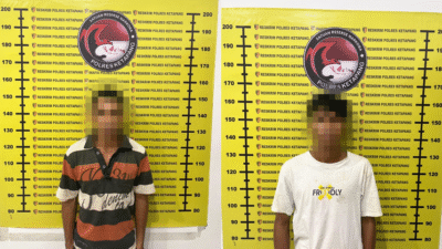 Polsek Marau Tangkap Dua Pelaku Peredaran Sabu di Perkebunan Sawit Air Upas