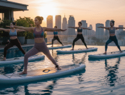 Tren Floating Yoga: Beda dari Yoga Biasa, Butuh Keseimbangan dan Fokus Lebih di Atas Papan