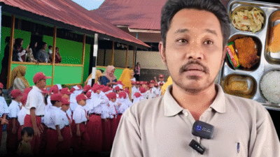 Pengelola Yayasan Adinda Karunia Ilahi, Hefni Maulana, saat memberikan keterangan pers terkait insiden dugaan keracunan program Makan Bergizi Gratis (MBG). (Dok. Ist)