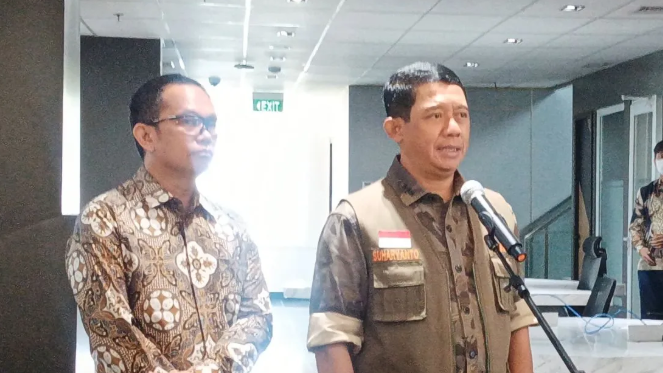 Kepala BNPB, Letjen TNI Dr. Suharyanto, memberikan pernyataan pers terkait penanganan gempa bumi di Nabire, Papua Tengah.
