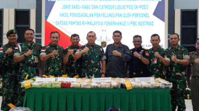 TNI Gagalkan Penyelundupan 63 Kg Sabu, Pangdam XII/Tpr Serahkan Barang Bukti ke BNNP Kalbar