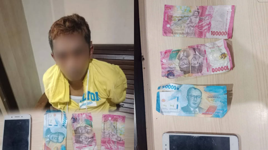 Seorang pengedar uang palsu berhasil ditangkap Unit Patroli Samapta Polda Kalbar dan Polsek Pontianak Selatan.