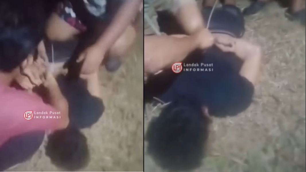 Warga berkumpul di lokasi penangkapan seorang terduga pelaku pencurian material bangunan di belakang Pasar Sayur Ngabang. (dok. Landak Pusat Informasi)