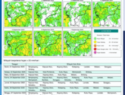 Prakiraan Cuaca Kalbar Hari Ini, 1 September 2025: BMKG Peringatkan Potensi Hujan Lebat di 8 Wilayah Ini