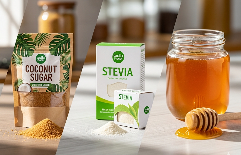 "Ingin hidup lebih sehat? Temukan rahasia pemanis pengganti gula alami yang bebas kalori, aman untuk diet, dan tidak menaikkan gula darah. (Dok. Faktakalbar.id)"
