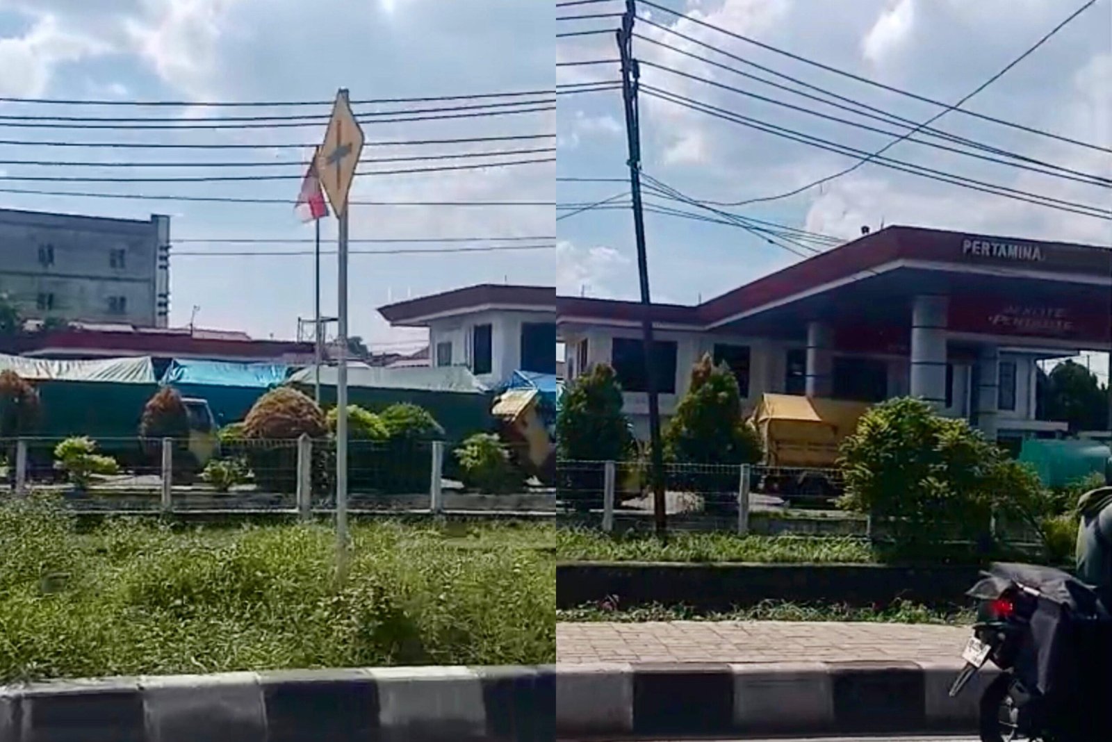 "Antrean mencurigakan truk-truk terpal yang bolak-balik mengisi BBM Subsidi di SPBU 6478110 Tanjung Hilir, Pontianak. (Dok. Tim Red/Faktakalbar.id)"