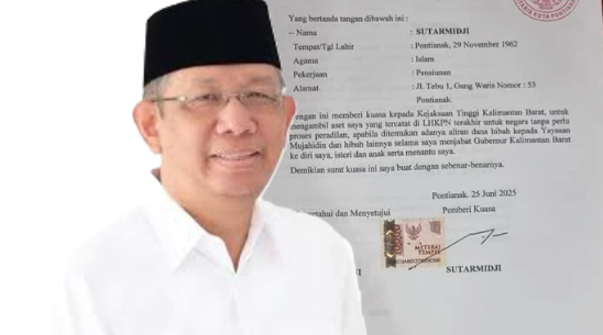 Surat kuasa dari mantan Gubernur Kalimantan Barat Sutarmidji dan istrinya yang memberikan wewenang kepada Kejaksaan Tinggi untuk mengambil asetnya terkait isu dana hibah Yayasan Mujahidin Pontianak.