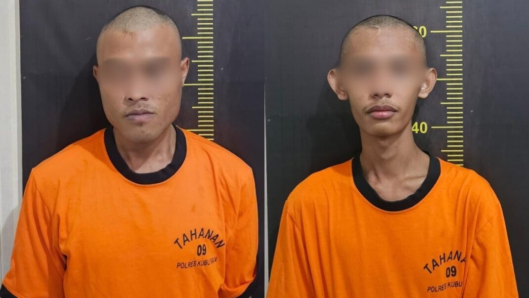 Dua pelaku pencuri tas di Sungai Ambawang diamankan Unit Reskrim Polsek Sungai Ambawang, Senin (20/10/2025).