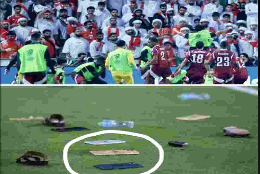 Suporter saling melempar iPhone 17 Pro Max di Stadion Jassim Bin Hamad, Doha.