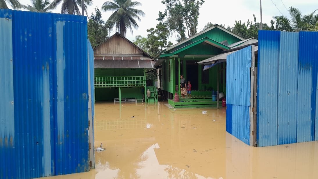 Kondisi banjir yang merendam wilayah Kabupaten Paser, Kalimantan Timur pada Sabtu (4/10). Situasi terkini, banjir telah surut total. Sumber Foto : BPBD Kabupaten Paser.