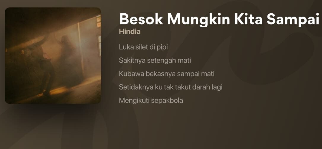 "Bedah makna lagu "Besok Mungkin Kita Sampai" dari Hindia. Lagu ini adalah dialog indah tentang proses, ikhlas, dan menerima ketidakpastian takdir."