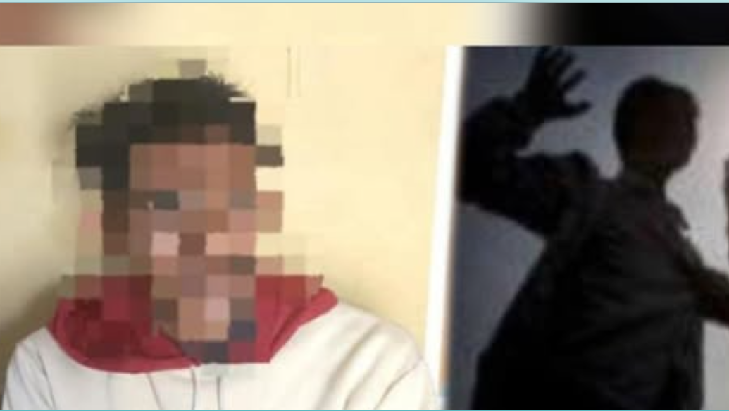 Pelaku berinisial P yang membacok ayah kandungnya saat diamankan oleh pihak kepolisian di Kecamatan Sungai Kakap. (Dok. Ist)