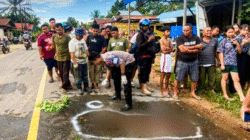 Kondisi TKP dalam kecelakaan maut di Jalan Raya Sekadau-Sanggau, Desa Peniti. (Dok. Humas Polres Sekadau)