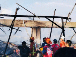 Satu Ruko di Jalan Kalimas Punggur Kecil Ludes Terbakar