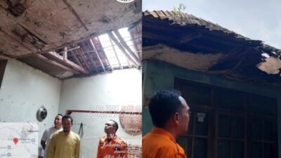 Angin kencang merusak puluhan atap rumah di Cibungbulang, Bogor. Tidak ada korban jiwa, warga secara mandiri melakukan perbaikan.