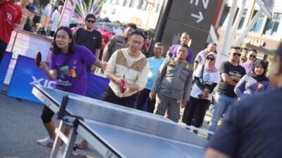 “Road to Pingpong” Cara Unik Disporapar Meriahkan HUT Pontianak di Tengah Keramaian CFD