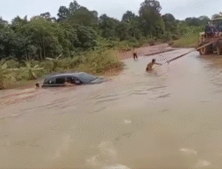 Banjir Batang Belian Ketapang: Mobil Terseret Arus, Jalan Houling Lumpuh Total