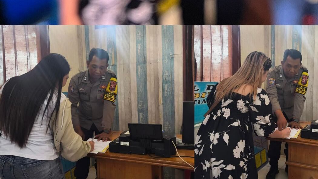 Bhabinkamtibmas Kelurahan Dalam Bugis, Aiptu Sy. M. Havid (tengah), memimpin proses mediasi antara dua warga yang berselisih paham, Selasa (21/10/2025).