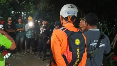 Tim SAR gabungan saat melakukan penyisiran di kawasan hutan Desa Gapura, Sambas, untuk mencari Nuraya (69) yang hilang sejak Rabu (22/10/2025).