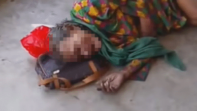 Jenazah seorang nenek di depan ruko Pasar Pemangkat, Selasa (14/10/2025). (Dok. Ist)