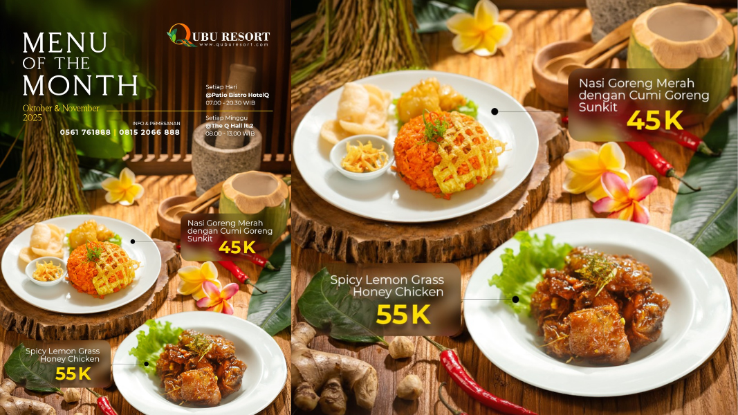 Menu Spesial Qubu Resort Oktober 2025 Nasi Goreng Merah Cumi Sunkit. (Dok. HO/Faktakalbar.id)