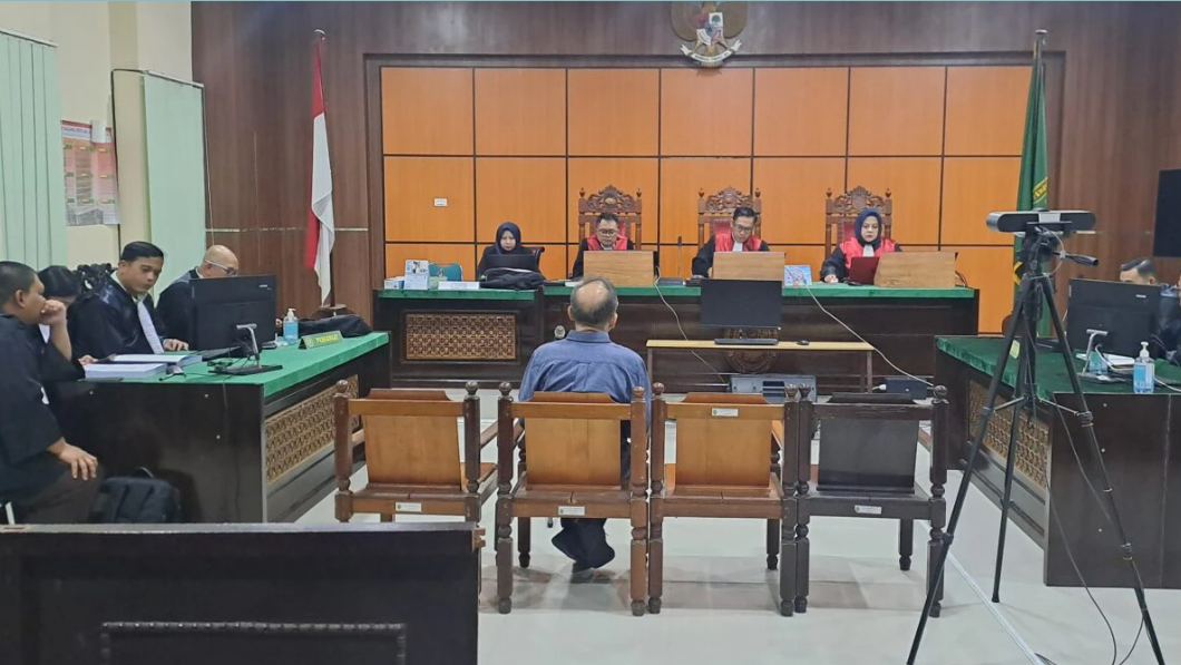 Momen Sidang perkara Tipikor pengadaan tanah Bank Kalbar tahun 2015 di Pengadilan Tipikor pada Pengadilan Negeri Pontianak. (Dok. HO/Faktakalbar.id)