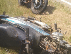 Kecelakaan di Depan Kantor Camat Sei Awan Kiri, Tiga Korban Dilarikan ke RS